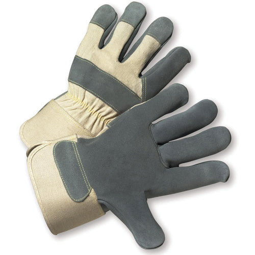 Premium Side Gray Leather Palm Gloves X-Large - Caliber Tooling