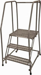 Cotterman - 60" 3 Step Rolling Warehouse Ladder - Rolling Safety Ladder, 450 Lb Capacity, 30" Platform Height, 30" Base Width x 30" Base Depth, Expanded Metal Tread - Caliber Tooling