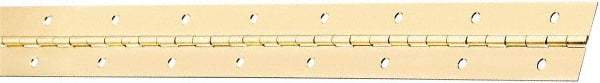 National Mfg. - 48" Long x 1-1/2" Wide, Steel Brass Finish Continuous Hinge - 0.042" Thick with Holes - Caliber Tooling