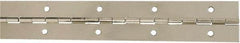 National Mfg. - 12" Long x 1-1/2" Wide, Steel Satin Nickel Coating Continuous Hinge - 0.042" Thick with Holes - Caliber Tooling