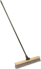 Ability One - 24" Medium Duty Polypropylene Push Broom - Wood Block, Bolt-On Handle Connection - Caliber Tooling