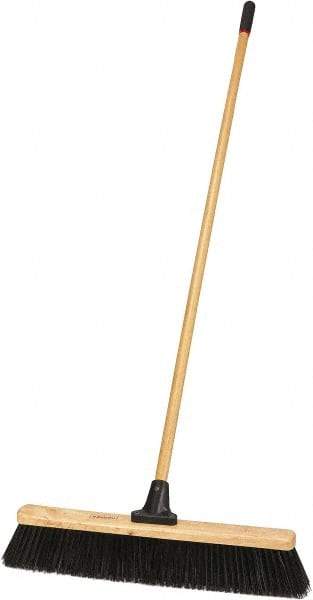 Harper Brush - 24" Heavy Duty Polypropylene Push Broom - 4" Bristle Length, Wood Block, Bolt-On Handle Connection, Handle Included - Caliber Tooling