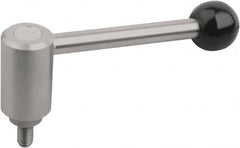 KIPP - 1/2-13, Stainless Steel Threaded Stud Adjustable Clamping Handle - 104mm OAL, 49.5mm High - Caliber Tooling