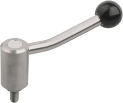 KIPP - M12, Stainless Steel Threaded Stud Adjustable Clamping Handle - 145mm OAL, 81mm High - Caliber Tooling