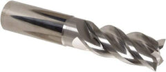 Iscar - 4 Flute Solid Carbide Roughing & Finishing Corner Radius End Mill - Uncoated, Straight Shank, 39° Helix, Non-Centercutting, Regular Length - Caliber Tooling