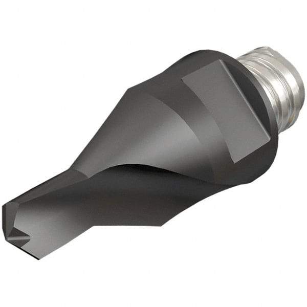 Iscar - MM ECS Grade IC908 Carbide Center Drill Milling Tip Insert - TiAlN/TiN Finish, 1 Flute, 6.41mm Cutting Diam, 8.6mm Depth of Cut, 25.5mm Extension - Caliber Tooling