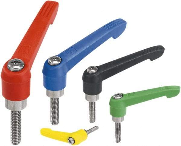 KIPP - M5, Fiberglass Reinforced Plastic Threaded Stud Adjustable Clamping Handle - 47mm OAL, 33.5mm High - Caliber Tooling