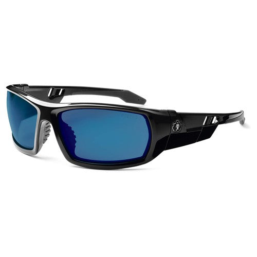 Odin Blue Mirror Lens Black Safety Glasses - Caliber Tooling