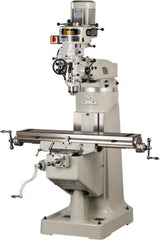 Enco - 9" Table Width x 42" Table Length, Step Pulley Control, 3 Phase Knee Milling Machine - R8 Spindle Taper, 3 hp - Caliber Tooling