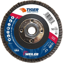 ‎4-1/2 Saber Tooth High Density Ceramic Abrasive, 40C, 5/8″-11 UNC Nut - Caliber Tooling