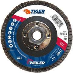 ‎4-1/2 Saber Tooth High Density Ceramic Abrasive, 60C, 5/8″-11 UNC Nut - Caliber Tooling