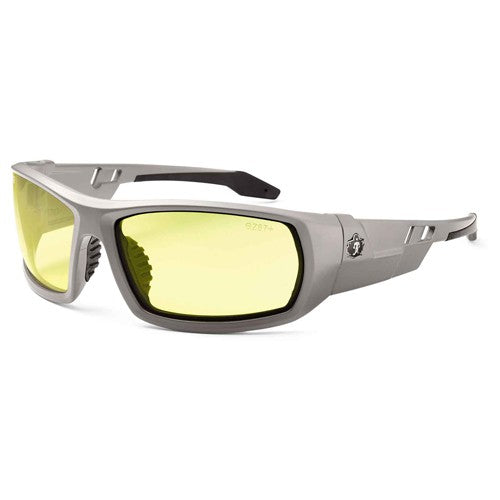 Odin Yellow Lens Matte Gray Safety Glasses - Caliber Tooling