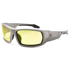 Odin Yellow Lens Matte Gray Safety Glasses - Caliber Tooling