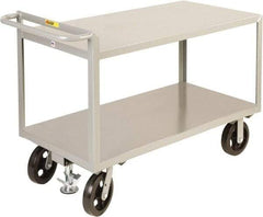 Little Giant - 2,400 Lb Capacity, 2 Shelf, Steel Shelf Truck - 36" Long x 24" Wide x 36" High, 8" Diam Mold-On Rubber Wheels - Caliber Tooling