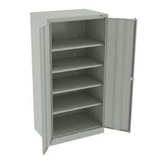 Tennsco - 5 Shelf Locking Storage Cabinet - Steel, 36" Wide x 24" Deep x 72" High, Light Gray - Caliber Tooling