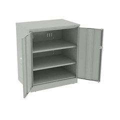 Tennsco - 3 Shelf Locking Storage Cabinet - Steel, 36" Wide x 24" Deep x 42" High, Light Gray - Caliber Tooling