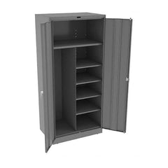 Tennsco - 6 Shelf Combination Storage Cabinet - Steel, 36" Wide x 24" Deep x 78" High, Medium Gray - Caliber Tooling