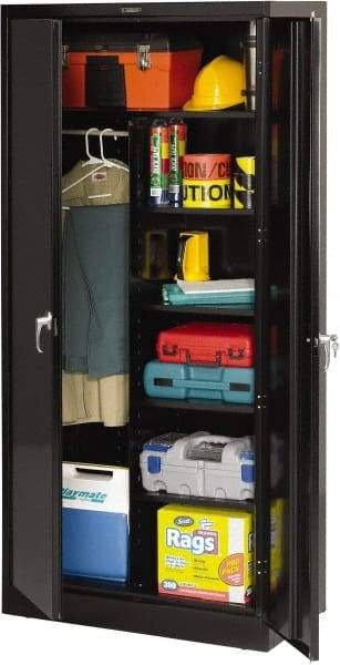 Tennsco - 6 Shelf Combination Storage Cabinet - Steel, 36" Wide x 18" Deep x 78" High, Black - Caliber Tooling