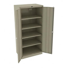 Tennsco - 5 Shelf Locking Storage Cabinet - Steel, 36" Wide x 24" Deep x 78" High, Sand - Caliber Tooling