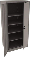 Tennsco - 5 Shelf Locking Storage Cabinet - Steel, 36" Wide x 24" Deep x 72" High, Medium Gray - Caliber Tooling