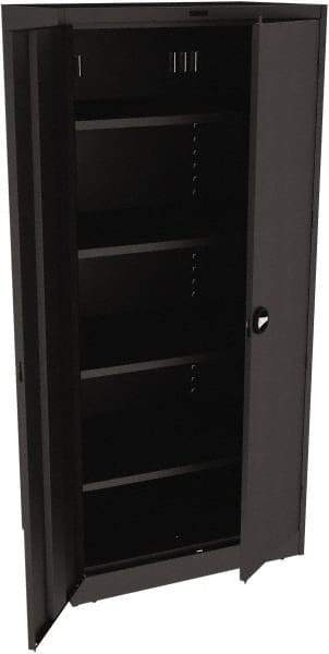 Tennsco - 5 Shelf Locking Storage Cabinet - Steel, 36" Wide x 24" Deep x 78" High, Black - Caliber Tooling