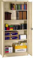 Tennsco - 5 Shelf Locking Storage Cabinet - Steel, 36" Wide x 18" Deep x 72" High, Sand - Caliber Tooling