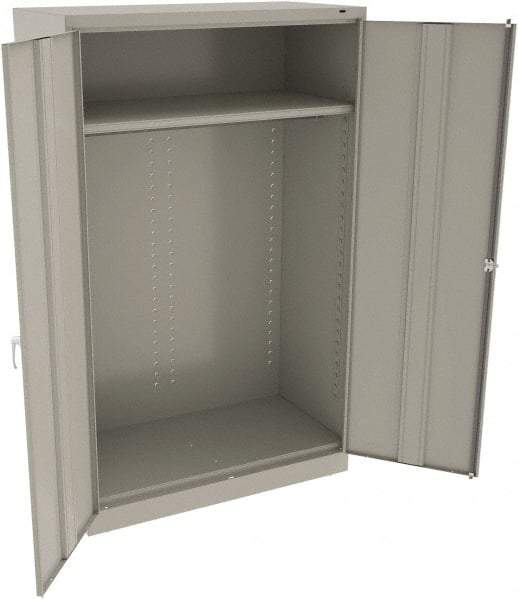 Tennsco - 2 Shelf Wardrobe Storage Cabinet - Steel, 48" Wide x 24" Deep x 78" High, Light Gray - Caliber Tooling