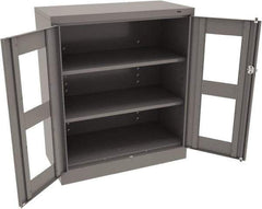 Tennsco - 3 Shelf Visible Storage Cabinet - Steel, 36" Wide x 18" Deep x 42" High, Medium Gray - Caliber Tooling