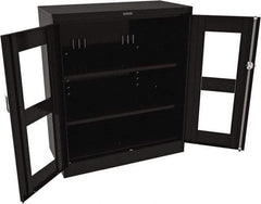 Tennsco - 3 Shelf Visible Storage Cabinet - Steel, 36" Wide x 18" Deep x 42" High, Black - Caliber Tooling