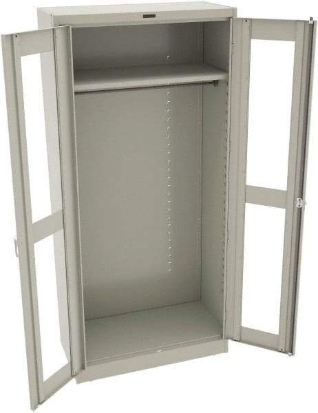 Tennsco - 1 Shelf Wardrobe Storage Cabinet - Steel, 36" Wide x 18" Deep x 78" High, Light Gray - Caliber Tooling