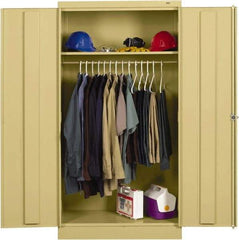 Tennsco - 2 Shelf Wardrobe Storage Cabinet - Steel, 36" Wide x 18" Deep x 72" High, Champagne/Putty - Caliber Tooling