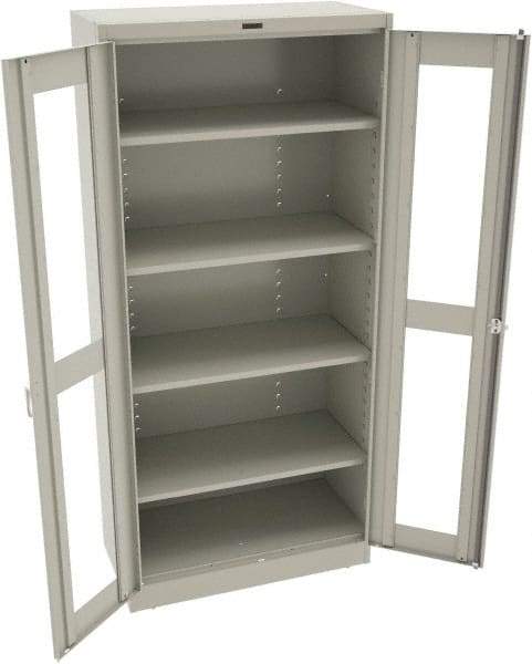 Tennsco - 5 Shelf Visible Storage Cabinet - Steel, 36" Wide x 24" Deep x 78" High, Medium Gray - Caliber Tooling