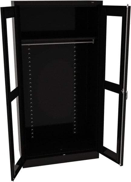 Tennsco - 2 Shelf Wardrobe Storage Cabinet - Steel, 36" Wide x 18" Deep x 72" High, Black - Caliber Tooling