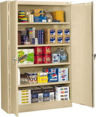 Tennsco - 5 Shelf Locking Storage Cabinet - Steel, 48" Wide x 18" Deep x 78" High, Champagne/Putty - Caliber Tooling