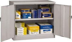 Tennsco - 2 Shelf Locking Storage Cabinet - Steel, 48" Wide x 24" Deep x 42" High, Light Gray - Caliber Tooling