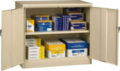 Tennsco - 2 Shelf Locking Storage Cabinet - Steel, 48" Wide x 18" Deep x 42" High, Champagne/Putty - Caliber Tooling