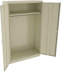 Tennsco - 2 Shelf Wardrobe Storage Cabinet - Steel, 48" Wide x 18" Deep x 78" High, Champagne/Putty - Caliber Tooling