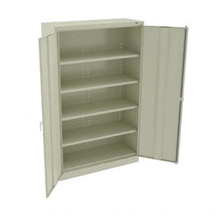 Tennsco - 6 Shelf Wardrobe Storage Cabinet - Steel, 48" Wide x 18" Deep x 78" High, Champagne/Putty - Caliber Tooling