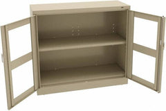 Tennsco - 2 Shelf Visible Storage Cabinet - Steel, 48" Wide x 18" Deep x 42" High, Sand - Caliber Tooling