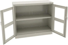 Tennsco - 2 Shelf Visible Storage Cabinet - Steel, 48" Wide x 18" Deep x 42" High, Light Gray - Caliber Tooling