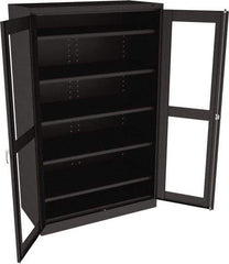 Tennsco - 5 Shelf Visible Storage Cabinet - Steel, 48" Wide x 24" Deep x 78" High, Black - Caliber Tooling