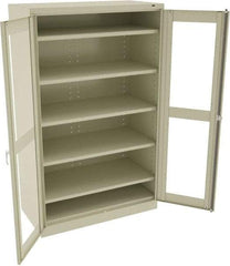 Tennsco - 5 Shelf Visible Storage Cabinet - Steel, 48" Wide x 24" Deep x 78" High, Champagne/Putty - Caliber Tooling