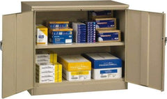 Tennsco - 2 Shelf Locking Storage Cabinet - Steel, 48" Wide x 18" Deep x 42" High, Sand - Caliber Tooling