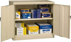 Tennsco - 2 Shelf Locking Storage Cabinet - Steel, 48" Wide x 24" Deep x 42" High, Champagne/Putty - Caliber Tooling