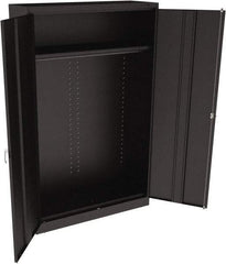 Tennsco - 2 Shelf Wardrobe Storage Cabinet - Steel, 48" Wide x 18" Deep x 78" High, Black - Caliber Tooling