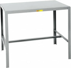 Little Giant - 24 Wide x 18" Deep x 24" High, Steel Machine Work Table - Straight Edge, Fixed Legs, Gray - Caliber Tooling