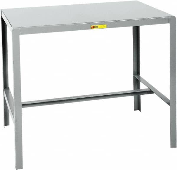 Little Giant - 24 Wide x 18" Deep x 42" High, Steel Machine Work Table - Straight Edge, Fixed Legs, Gray - Caliber Tooling