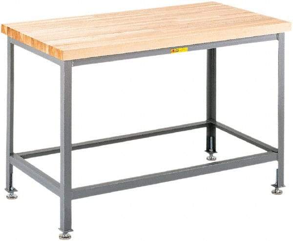 Little Giant - 24 Wide x 24" Deep x 32" High, Maple Butcher Block Top - Straight Edge, Fixed Legs With Adjustable Height Glides, Gray - Caliber Tooling