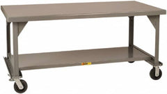 Little Giant - Mobile Work Bench - Steel, Gray, 72" Long x 36" Deep x 36" High - Caliber Tooling