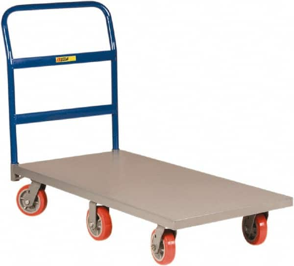 Little Giant - 3,600 Lb Capacity Steel 6-Wheeled Platform Truck - Steel Deck, 24" OAW, 60" Platform Length, Polyurethane Casters - Caliber Tooling